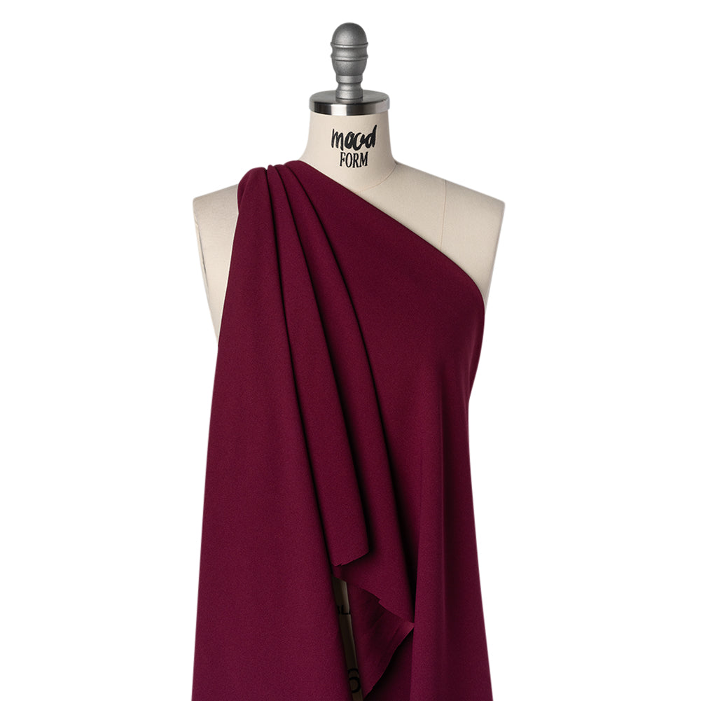 Stretch Polyester Crepe Scuba Knit - Wild Cherry - Designer Deadstock - Drape