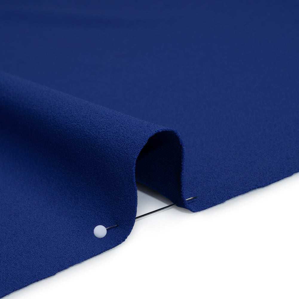 Stretch Polyester Crepe Double Knit - Electric Blue - Designer Deadstock Detail