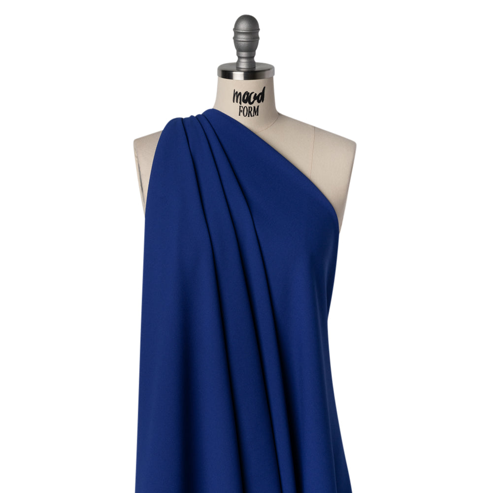 Stretch Polyester Crepe Double Knit - Electric Blue - Designer Deadstock Drape