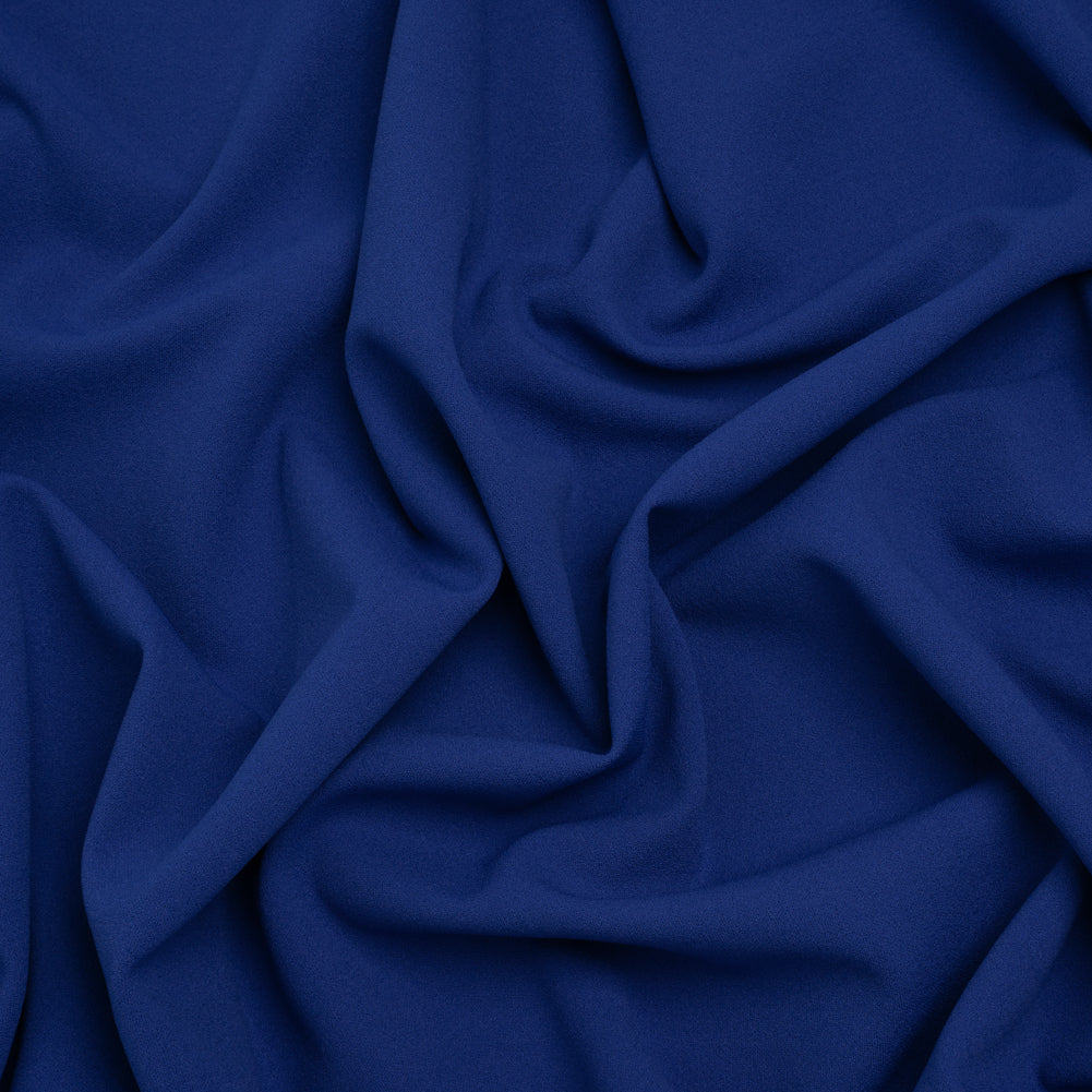 Stretch Polyester Crepe Double Knit - Electric Blue - Designer Deadstock