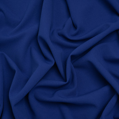 Stretch Polyester Crepe Double Knit - Electric Blue - Designer Deadstock