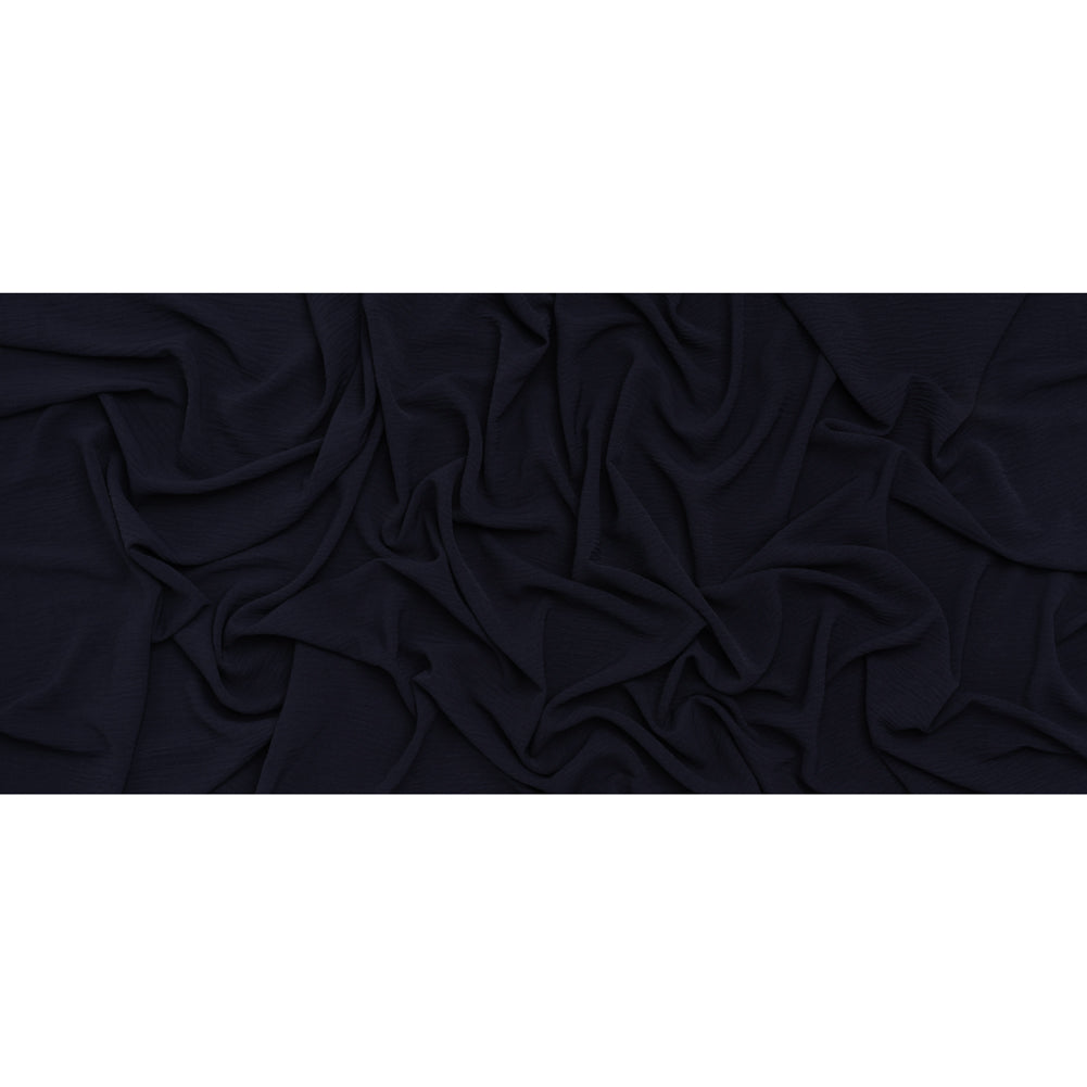Crinkled Polyester Crepe - Navy Blue - Designer Deadstock - Full