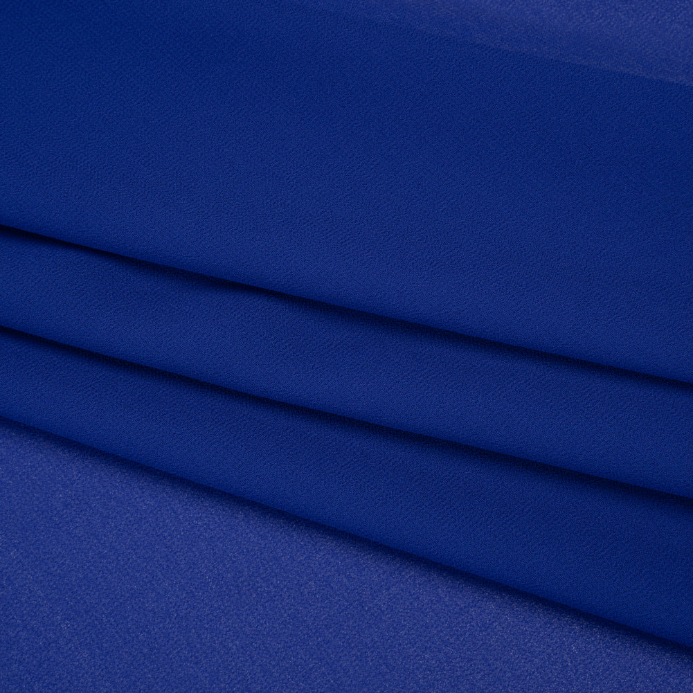 Polyester Chiffon - Lapis Blue - Designer Deadstock - Folded