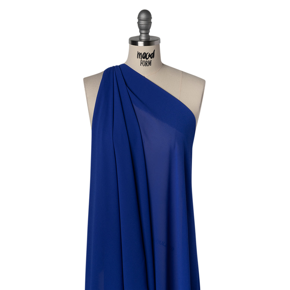 Polyester Chiffon - Lapis Blue - Designer Deadstock - Drape