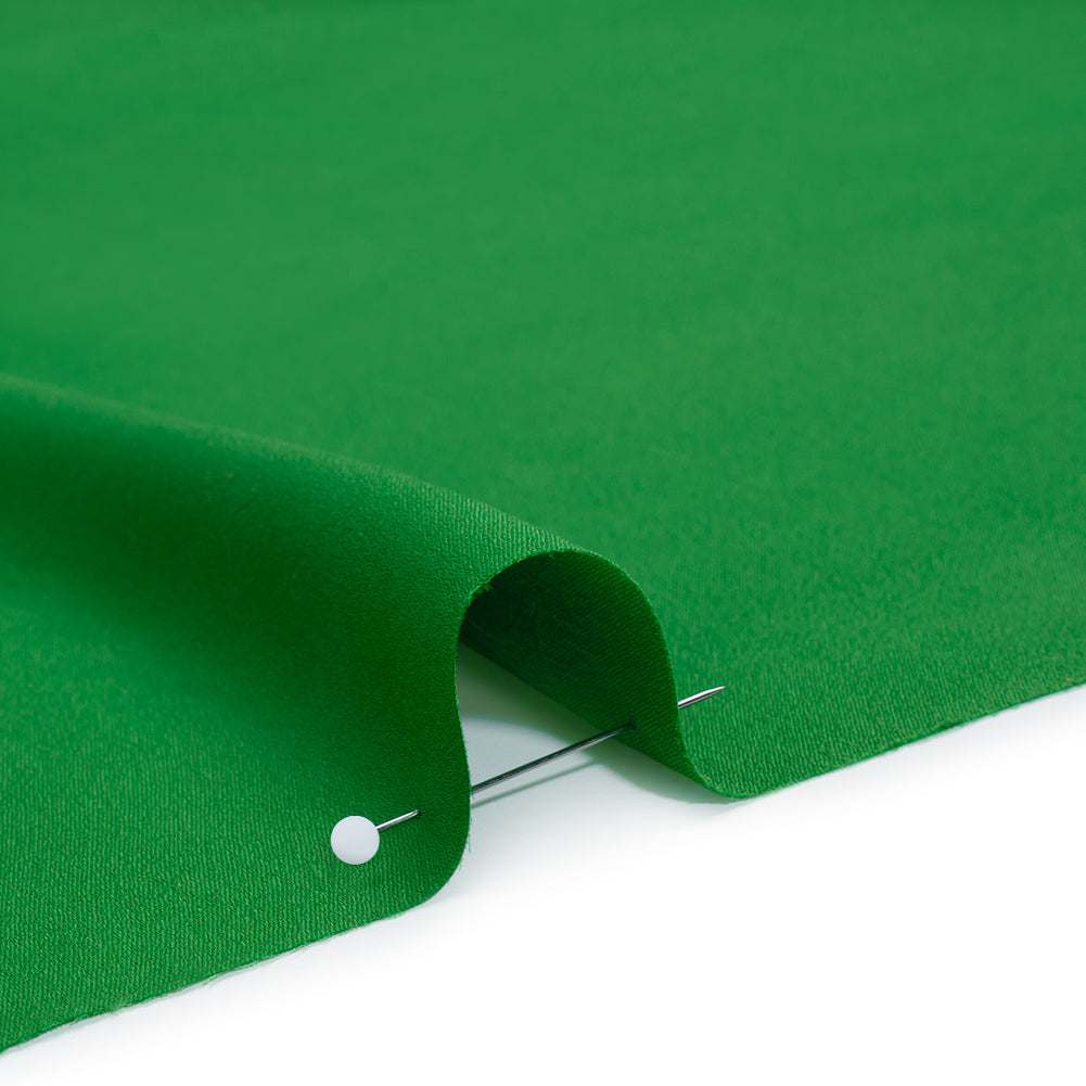 Polyester Crepe Back Satin - Kelly Green - Designer Deadstock - Detail