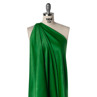 Polyester Crepe Back Satin - Kelly Green - Designer Deadstock
