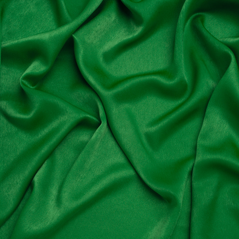 Polyester Crepe Back Satin - Kelly Green - Designer Deadstock