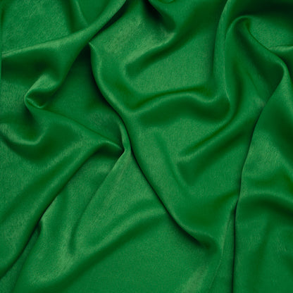 Polyester Crepe Back Satin - Kelly Green - Designer Deadstock