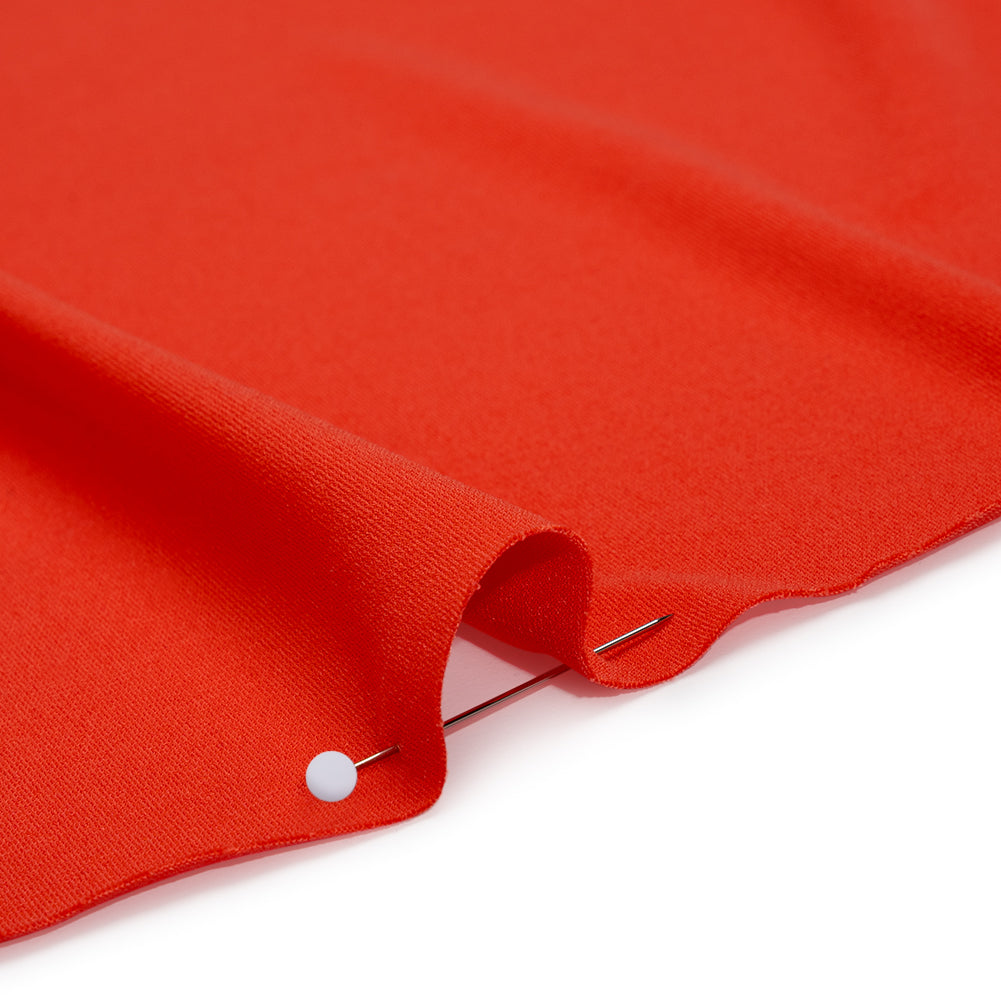 Stretch Polyester Tricot - Poppy Red - Designer Deadstock - Detail