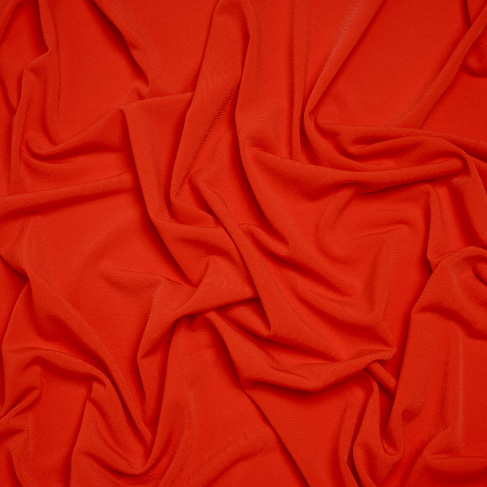 Stretch Polyester Tricot - Poppy Red - Designer Deadstock