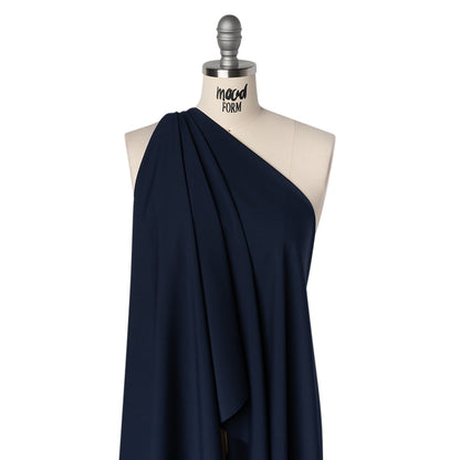 Polyester Crepe de Chine - Navy Blue - Designer Deadstock