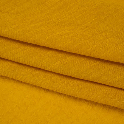 Textured Polyester and Rayon Gauzy Woven - Mustard - Designer Deadstock
