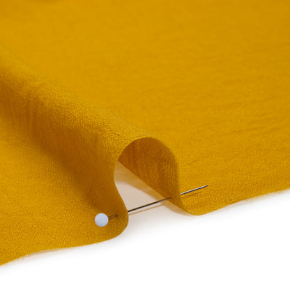 Textured Polyester and Rayon Gauzy Woven - Mustard - Designer Deadstock