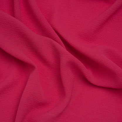 Stretch Puckered Polyester Crepe - Bubblegum Pink - Designer Deadstock