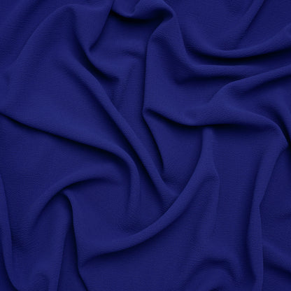 Stretch Puckered Polyester Crepe - Cobalt Blue - Designer Deadstock