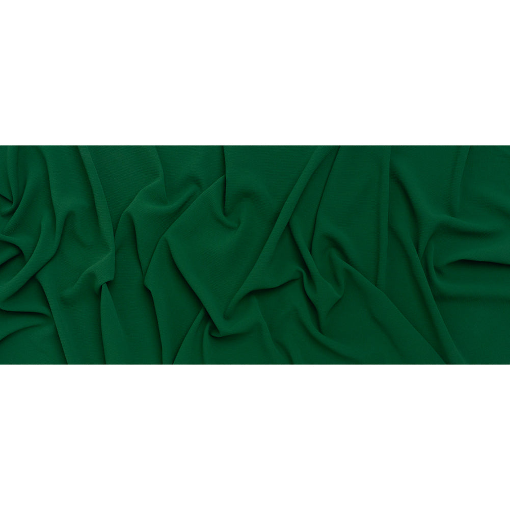 Puckered Stretch Polyester Crepe - Emerald Green - Designer Deadstock - Full