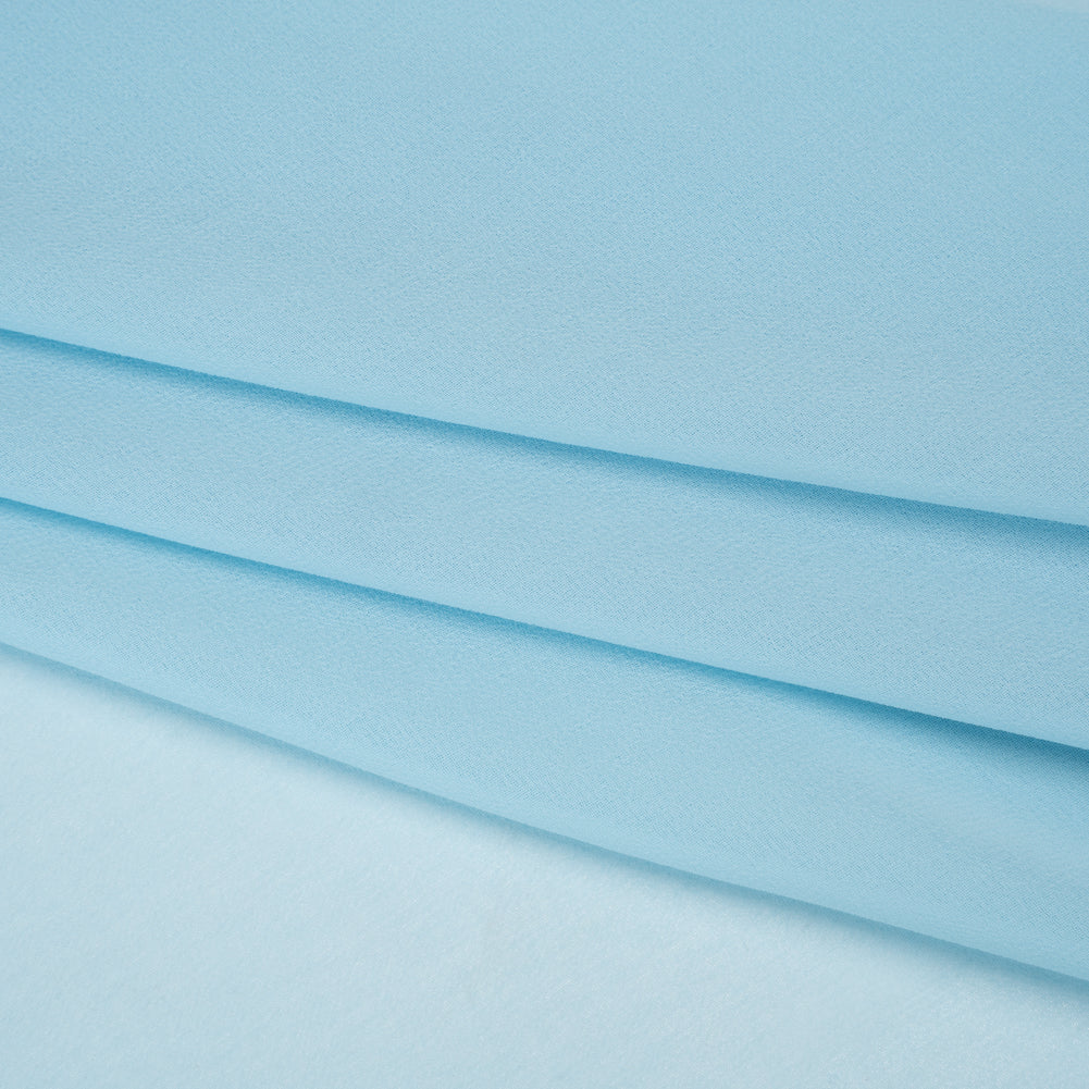 Polyester Chiffon - Sky Blue - Designer Deadstock - Folded