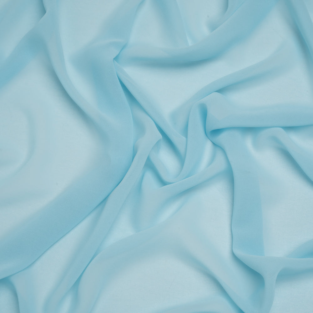 Polyester Chiffon - Sky Blue - Designer Deadstock
