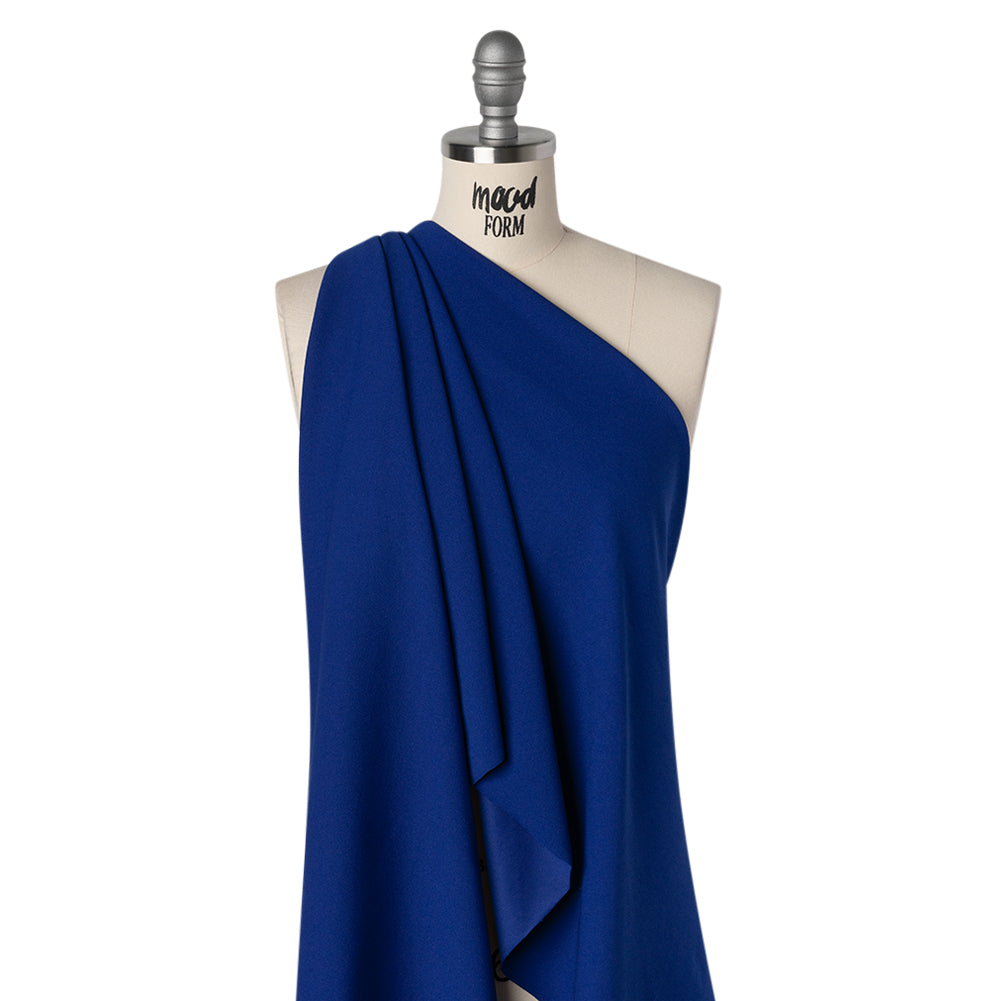 Stretch Polyester Crepe Double Knit - Galaxy Blue - Designer Deadstock - Drape