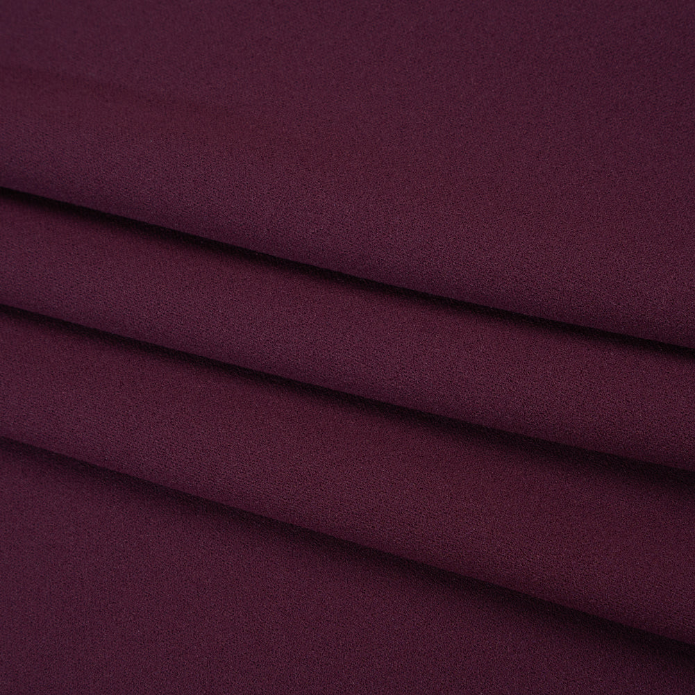Stretch Polyester Crepe Double Knit - Amaranth Purple - Designer Deadstock - Folded