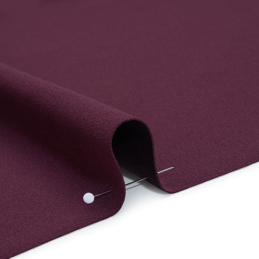 Stretch Polyester Crepe Double Knit - Amaranth Purple - Designer Deadstock - Detail