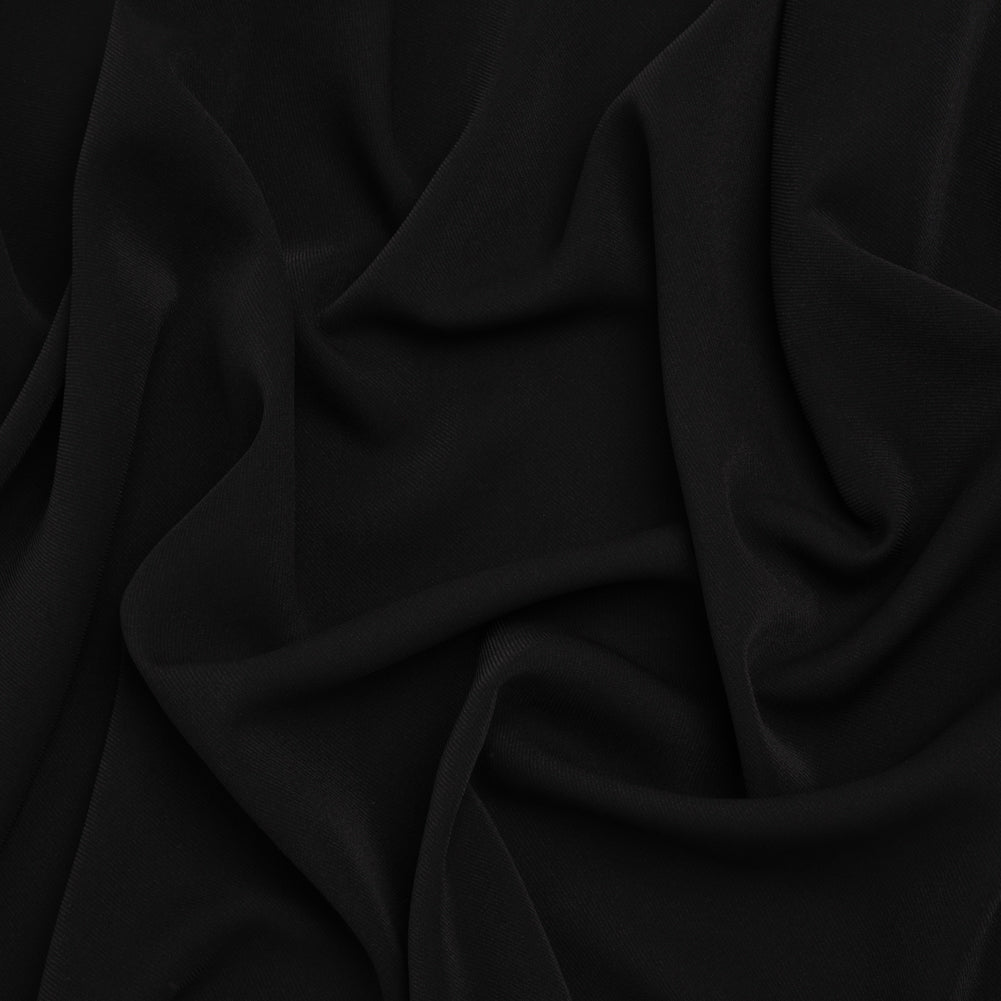 Fluid Polyester Twill - Black - Designer Deadstock