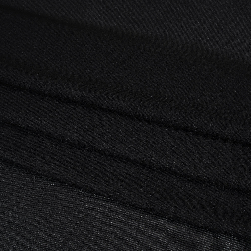 Lightweight Stretch Polyester Jersey - Black - Designer Deadstock Folded