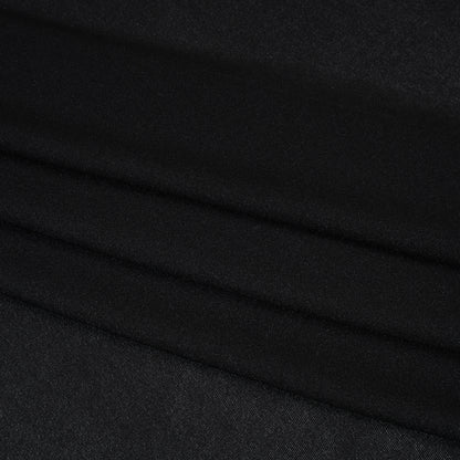 Lightweight Stretch Polyester Jersey - Black - Designer Deadstock Folded