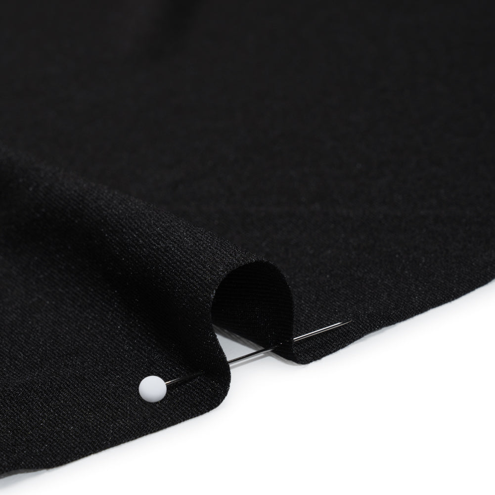 Lightweight Stretch Polyester Jersey - Black - Designer Deadstock Detail
