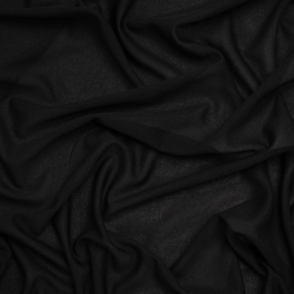 Lightweight Stretch Polyester Jersey - Black - Designer Deadstock