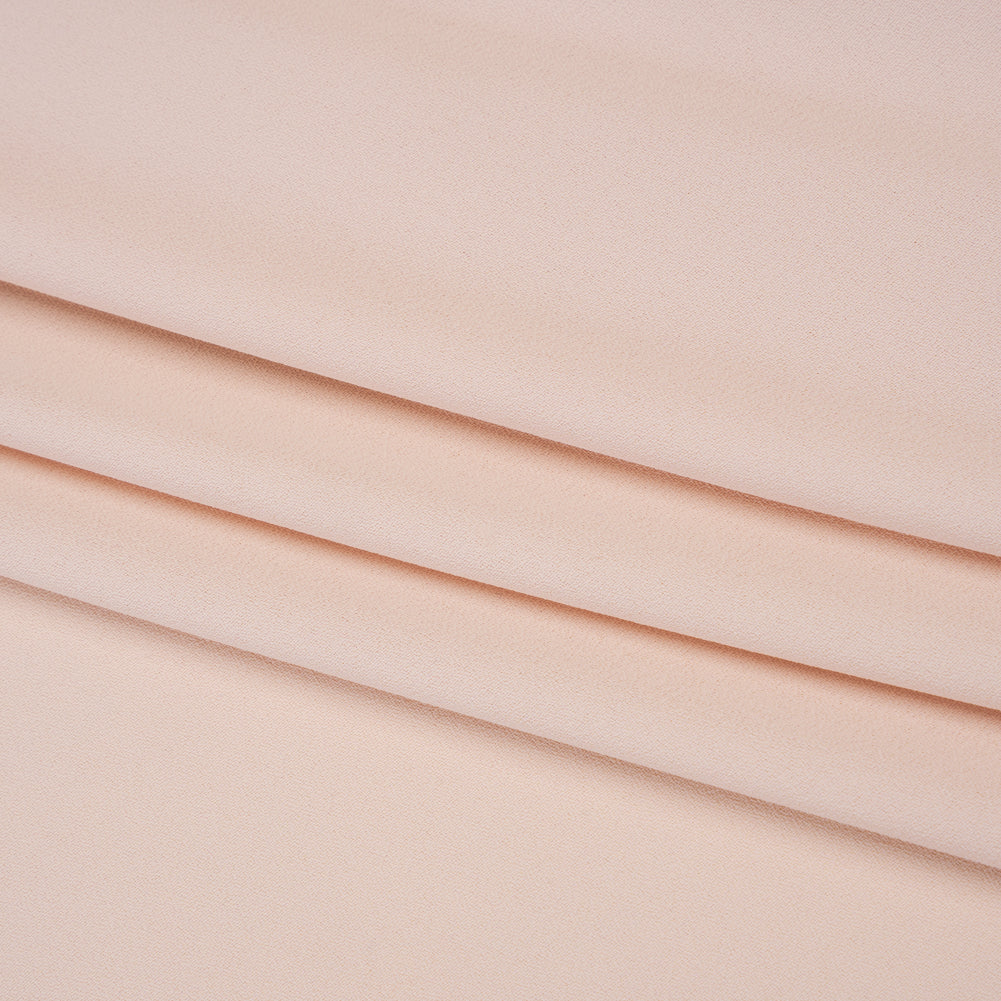 Fluid Polyester Crepe - Pale Pink - Designer Deadstock - Folded