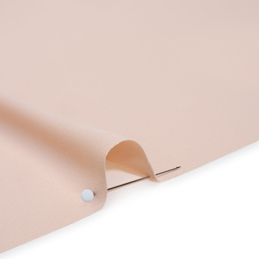 Fluid Polyester Crepe - Pale Pink - Designer Deadstock - Detail