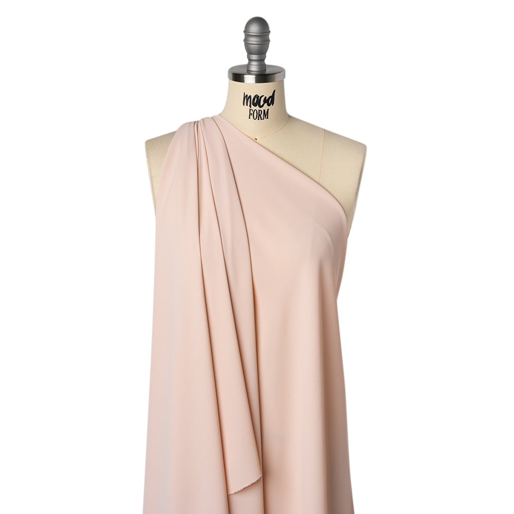 Fluid Polyester Crepe - Pale Pink - Designer Deadstock - Drape