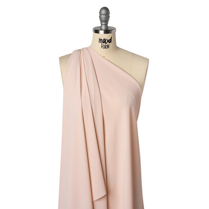Fluid Polyester Crepe - Pale Pink - Designer Deadstock