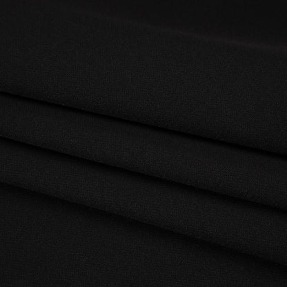 Smooth Stretch Polyester Crepe - Black - Designer Deadstock