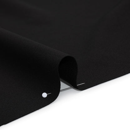 Smooth Stretch Polyester Crepe - Black - Designer Deadstock