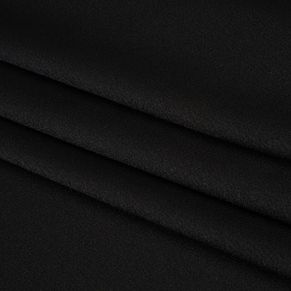 Satin Faced Polyester Crepe - Black - Designer Deadstock