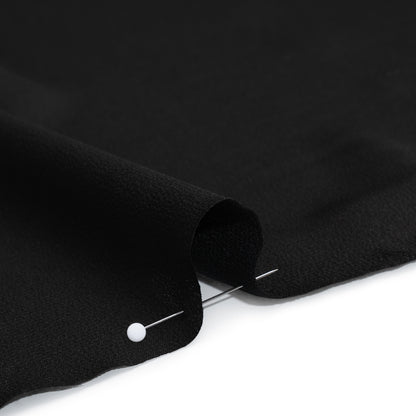 Satin Faced Polyester Crepe - Black - Designer Deadstock
