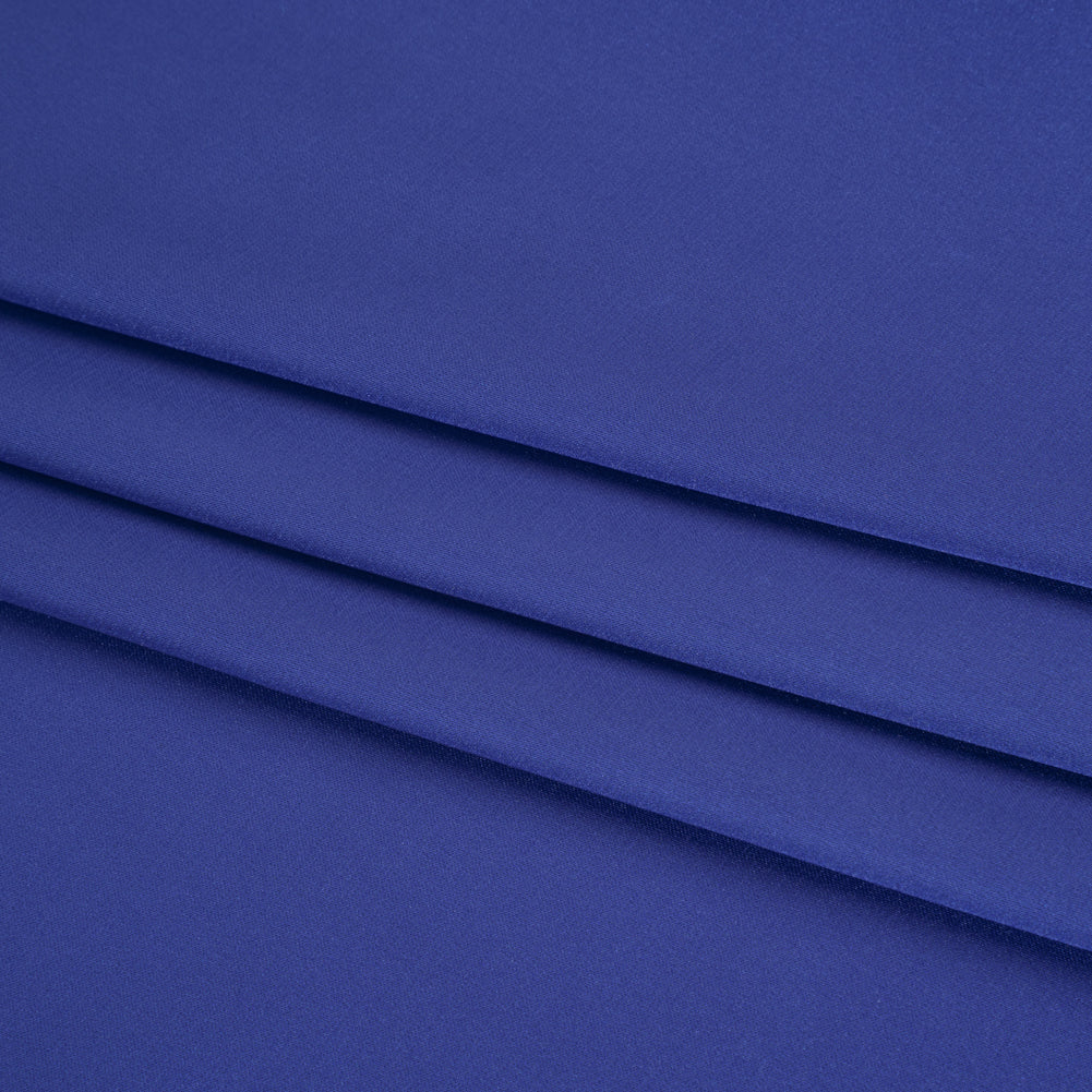 Stretch Polyester Charmeuse - Blue - Designer Deadstock - Folded