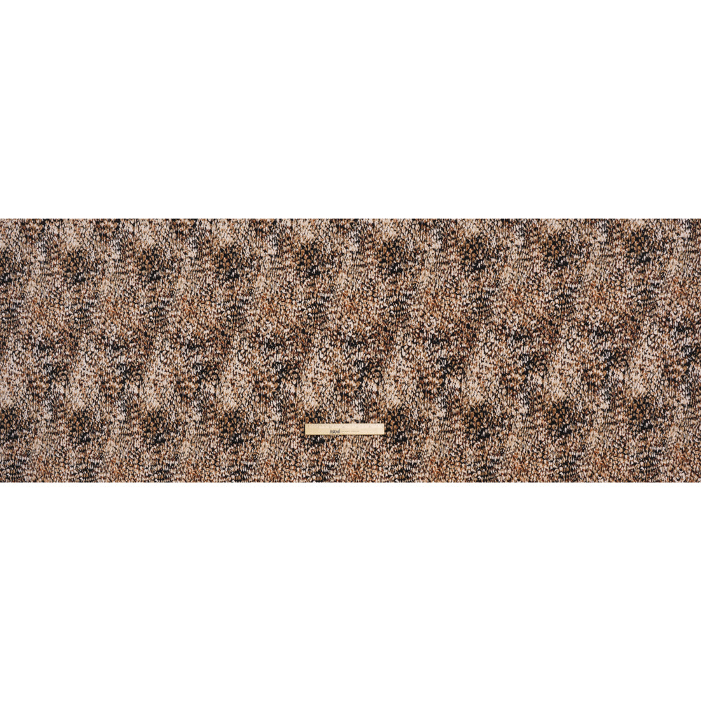 Stretch Polyester Tricot Print - Beige, Brown and Black Abstract Spots - Designer Deadstock - Full