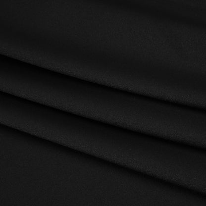 Stretch Polyester Charmeuse - Black - Designer Deadstock
