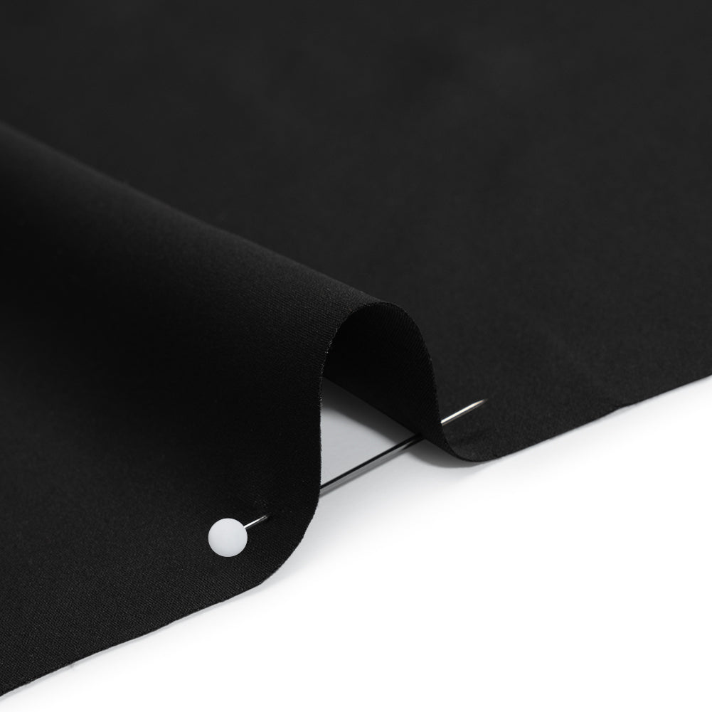 Stretch Polyester Charmeuse - Black - Designer Deadstock - Detail