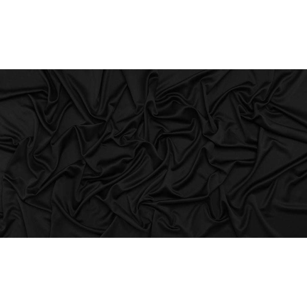 Stretch Polyester Charmeuse - Black - Designer Deadstock - Full