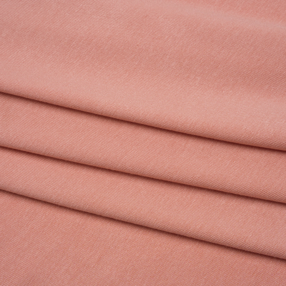 Stretch Viscose Jersey - Peony Pink - Designer Deadstock - Folded