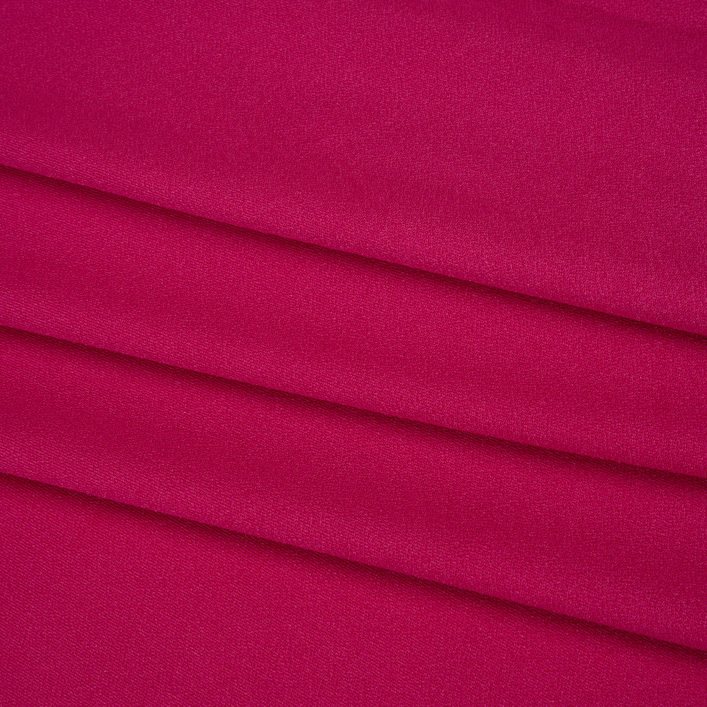 Stretch Polyester Crepe Knit - Magenta - Designer Deadstock - Folded