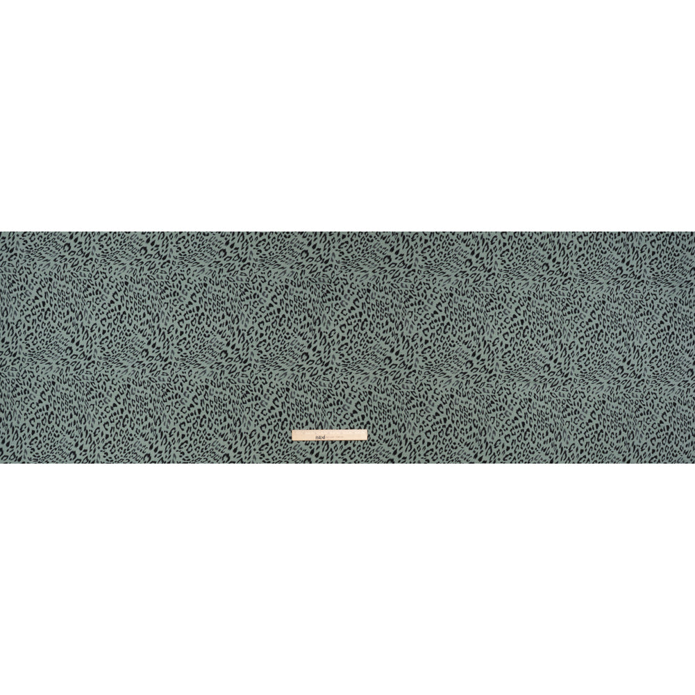 Stretch Viscose Jersey Print - Steely Blue-Gray and Black Animal Print - Designer Deadstock - Full