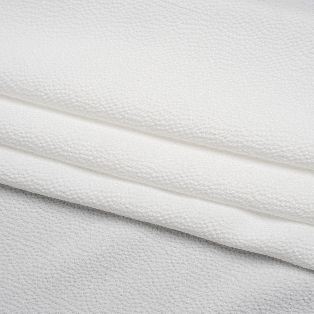 Puckered Satin-Faced Crepe - White - Designer Deadstock - Folded