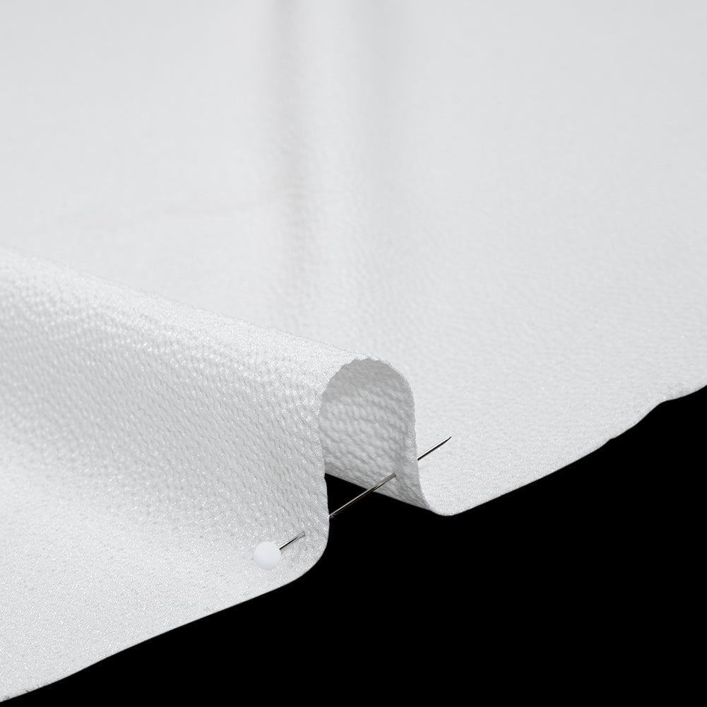 Puckered Satin-Faced Crepe - White - Designer Deadstock - Detail