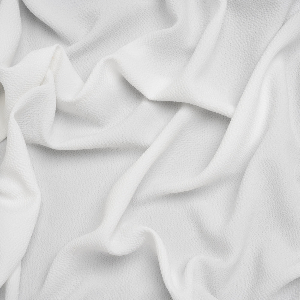 Puckered Satin-Faced Crepe - White - Designer Deadstock