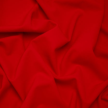 Stretch Polyester Crepe Double Knit - Flame Scarlet - Designer Deadstock